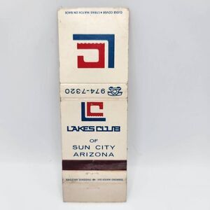 Vintage Matchbook Lakes Club Sun City Arizona 10484 West Thunderbird Blvd Phoeni